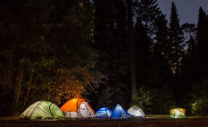 tents in a campsite